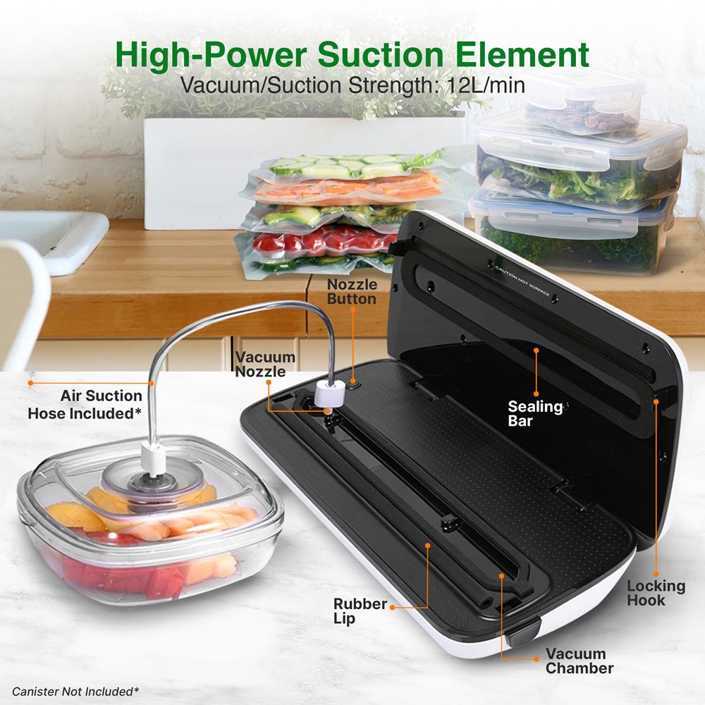 Automatic Food Vacuum Sealer Machine for Freshness Preservation | Airtight Kitchen Storage for Meat, Vegetables & Meal Prep | Perfect for Sous Vide, Freezing & Long-Term Food Storage