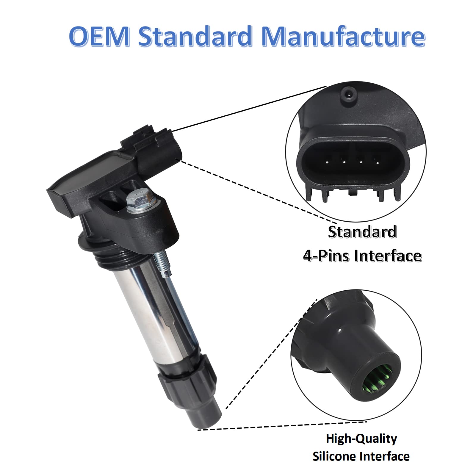 MANATEE UF569 Ignition Coil Pack 6 PCS - Compatible with GMC Acadia, Buick Enclave, Chevy Traverse, Impala, Camaro, Equinox, Cadillac SRX, CTS, Suzuki XL7, Saturn Vue 3.6L 3.0L - Replaces D515C, C1555, GN10494 - Perfect for Engine Performance & Smooth Driving