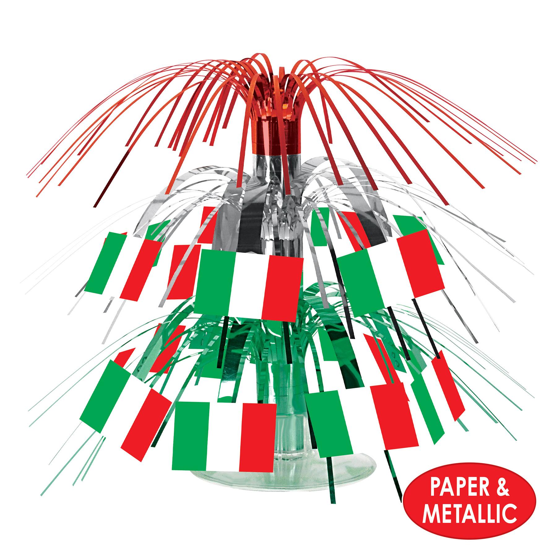 12 Pack Beistle Italian Flag Mini Party Cascade Centerpieces - Perfect for Italian Themed Parties, Weddings, and Festive Decorations