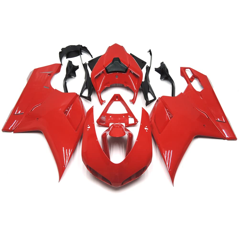 **Ducati 848 1098 1198 Complete Fairing Kit (2007-2012) - Red ABS Injection Plastic Bodywork for Sport Bikes | Perfect for Racing, Track Days & Custom Builds**