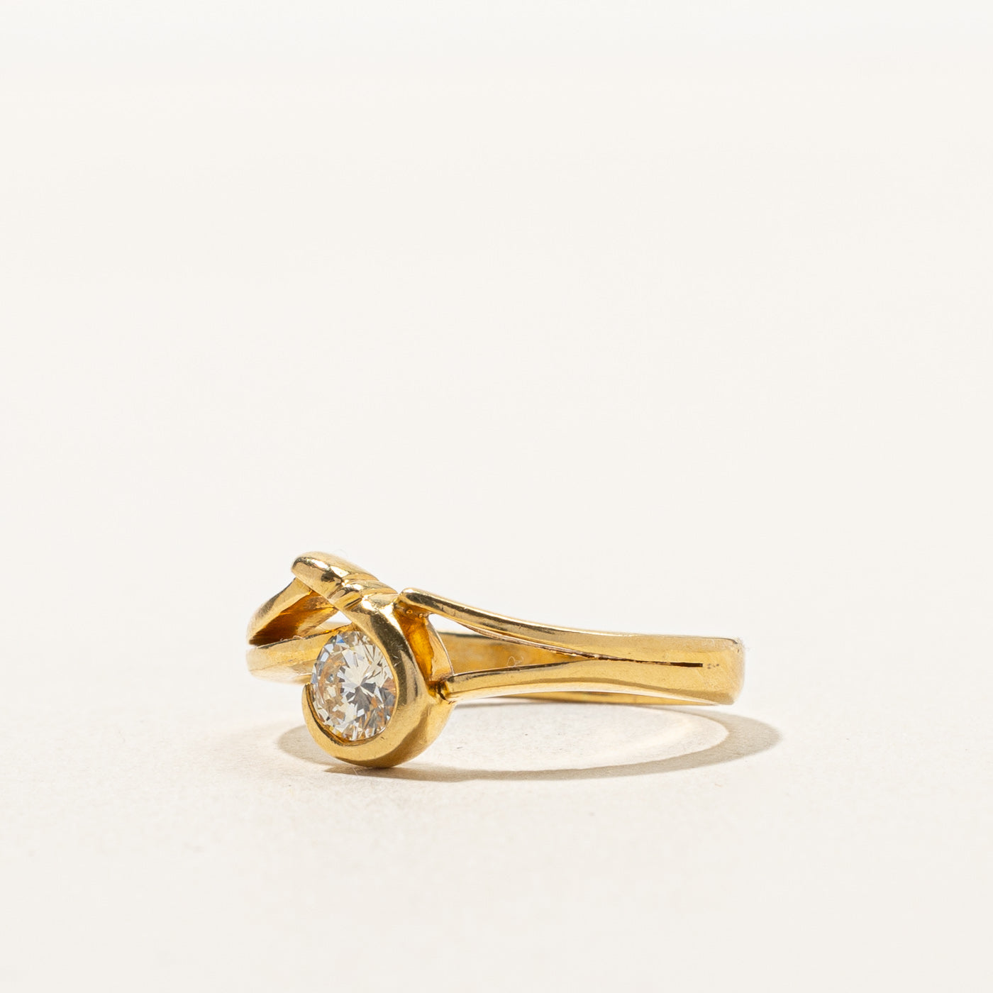 0.22ct Bezel Set Diamond Abstract Ring - Size 4.25 - Elegant Stackable Band for Women | Perfect for Weddings, Anniversaries & Everyday Luxury Jewelry
