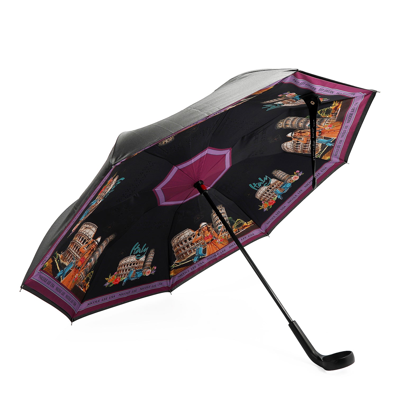 Blakely Inverted Cup Holder Umbrella - Windproof & Durable Compact Travel Umbrella for Car, Golf, Outdoor Use - Perfect for Rainy Days & Commuting