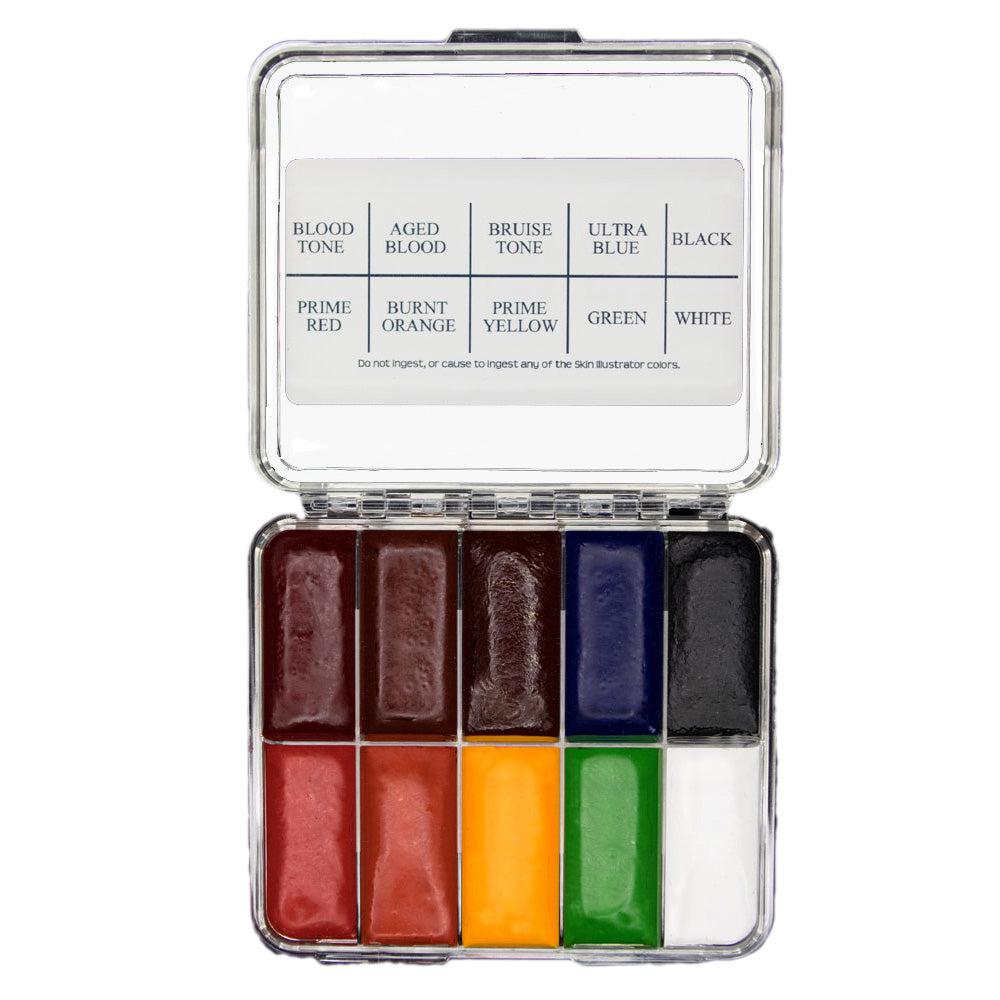 Professional Skin Illustrator On Set FX Palette - Special Effects Makeup Kit for Halloween, Cosplay & Film - High Pigmentation, Long-Lasting, Waterproof