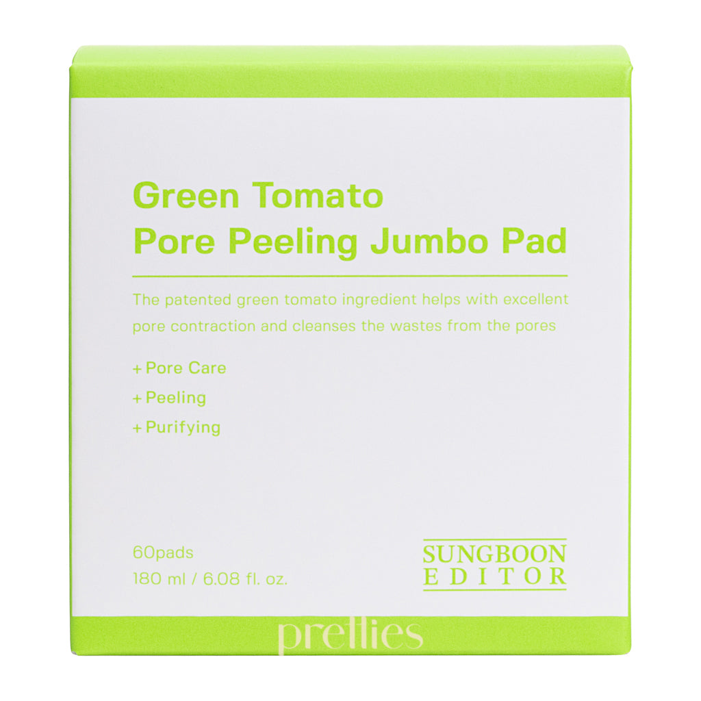 Sungboon Green Tomato Pore Peeling Jumbo Pad - 60 Pads (180ml) for Deep Cleansing & Blackhead Removal - Perfect for Daily Skincare & Acne Treatment