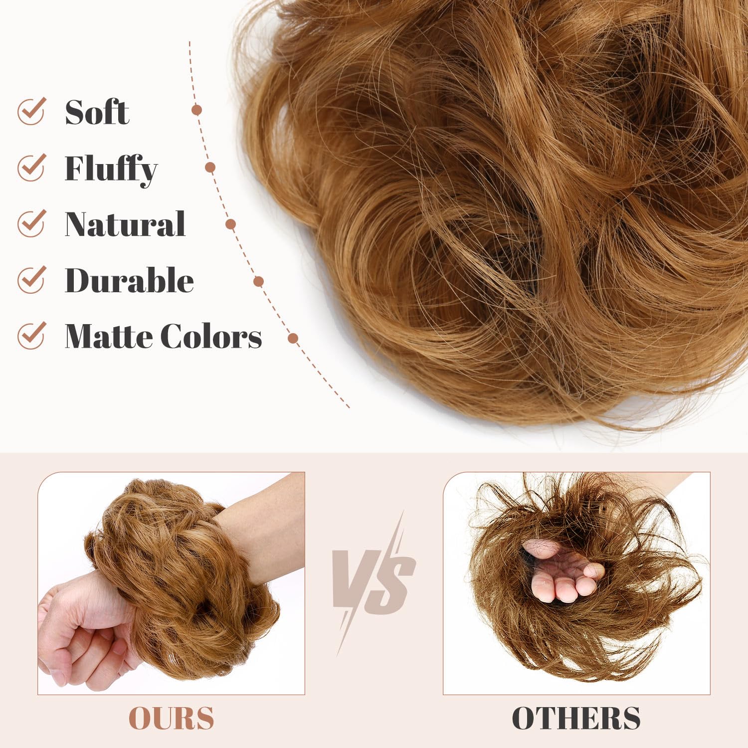 Messy Bun Hair Piece for Women - Synthetic Hair Extensions for Quick & Easy Updos - Perfect for Weddings, Parties & Everyday Styling