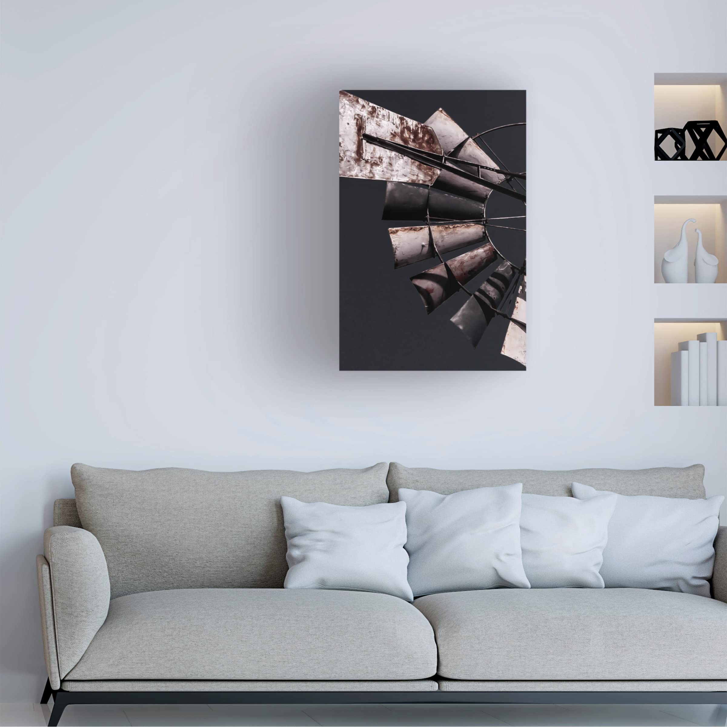 Farm Windmill Canvas Art Print by Blue Palomino - Handmade Wall Decor for Living Room, Bedroom & Office - Countryside Landscape Painting for Home & Office Decor