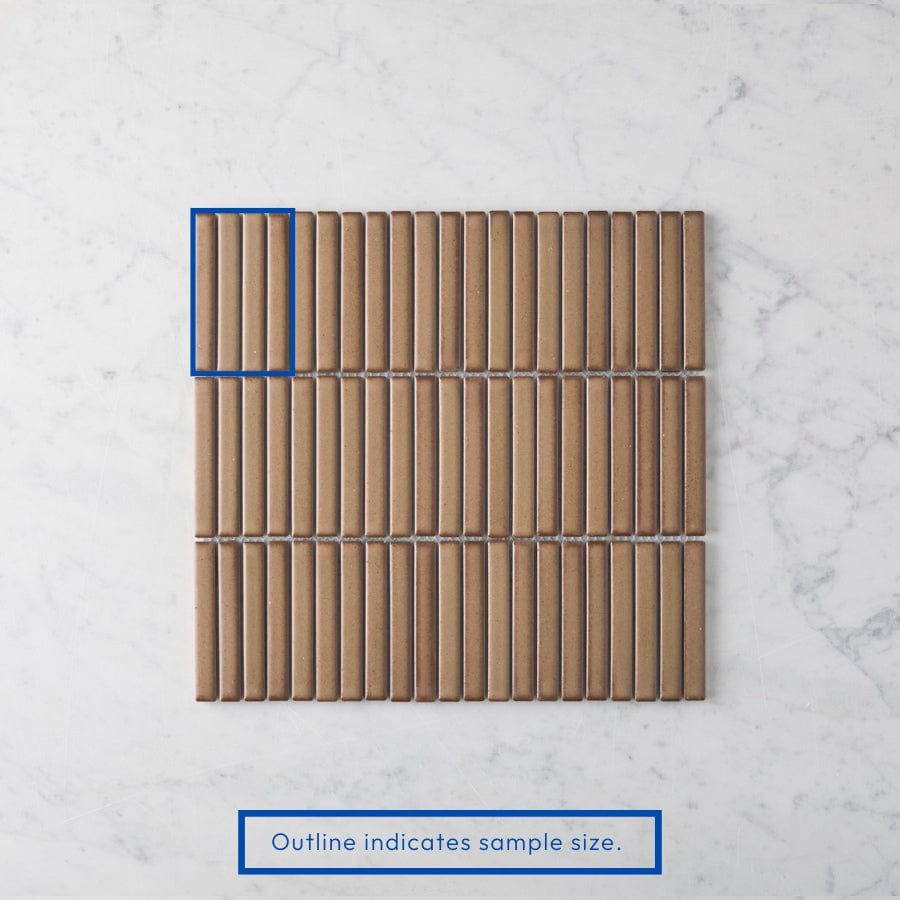Coogee Antique Brown Matte Kit Kat Mosaic Tile Sample - Perfect for Kitchen Backsplash, Bathroom Wall, and DIY Home Decor Projects