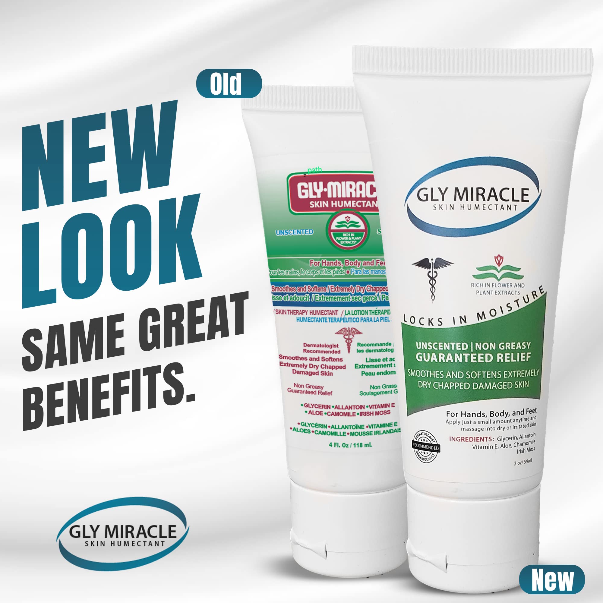 GLY MIRACLE Moisturizing Body Cream - 2oz Non-Greasy Hydrating Lotion for Extremely Dry Skin, Hands, Feet & Body | Fragrance-Free with Pure Glycerin | Deep Moisture for Cracked Heels, Rough Elbows & Winter Skin Care