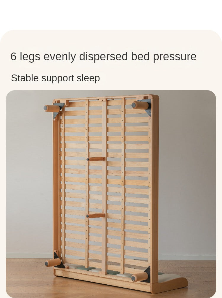 Solid Beech Wood Soft Single Kids Bed - Durable & Safe Children's Bedroom Furniture for Toddlers & Teens - Perfect for Bedrooms, Daycare, and Guest Rooms