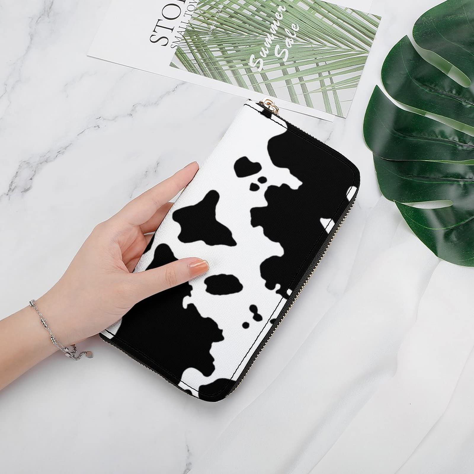 Cow Print Wallet for Women - PU Leather Phone & Credit Card Holder - Stylish Cow Print Purse for Everyday Use, Travel, and Shopping