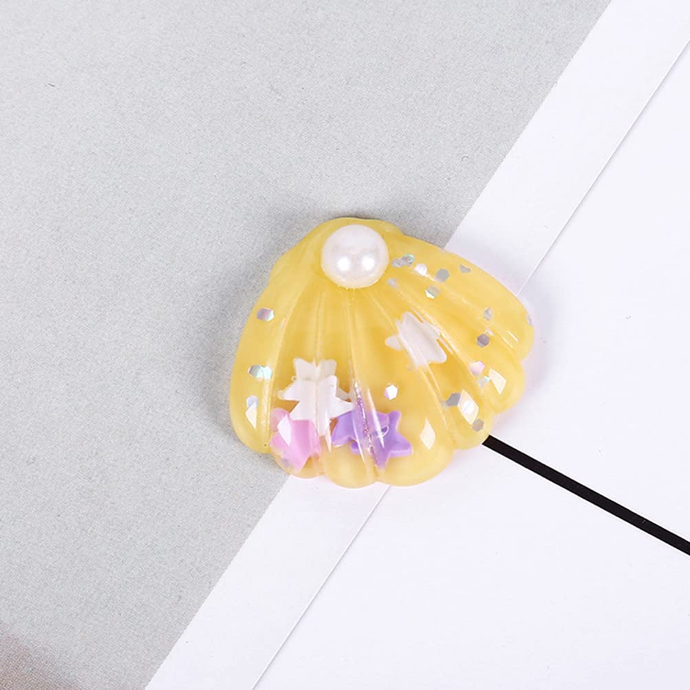 Healifty 20pcs Flat Back Shell Charms - Resin DIY Beads for Jewelry Making, Scrapbooking, Phone Case & Hair Clip Embellishments - Perfect for Crafting, DIY Projects & Mixed Media Art