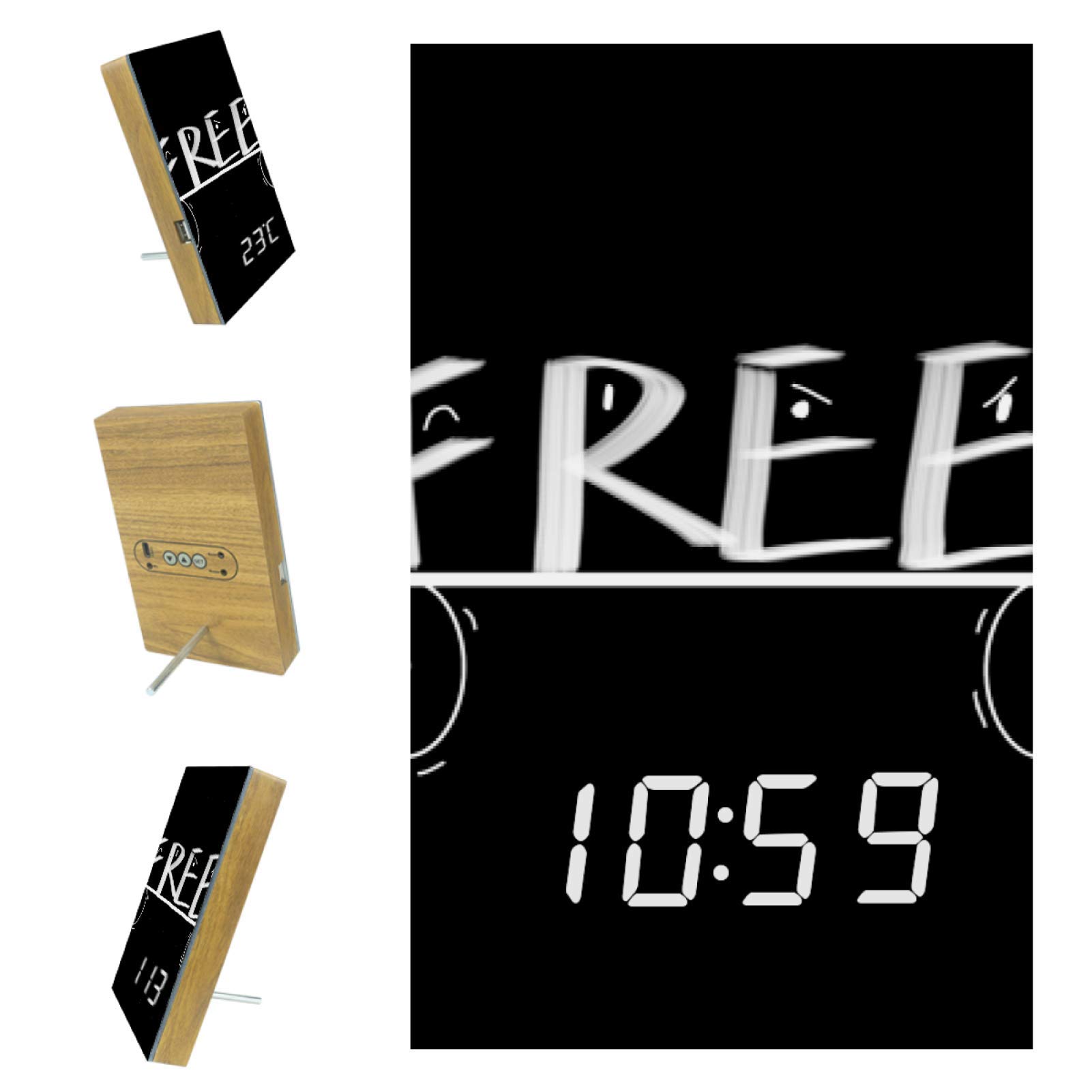 AISSO Portable LED Digital Alarm Clock with Wheels - Battery Operated, Easy to Read Display for Bedroom, Kitchen, Office & Home Decor | Perfect for Nightstands, Desks and Travel Use