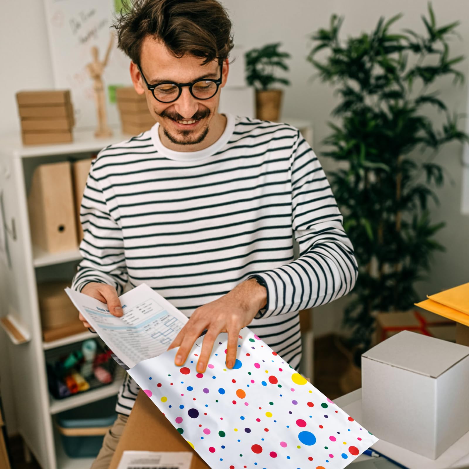 100PCS 10x13 Polka Dot Poly Mailers - Waterproof Shipping Envelopes, Mailing Bags for Small Business, Ecommerce Packaging Supplies - Perfect for Clothing, Jewelry & Online Store Shipments