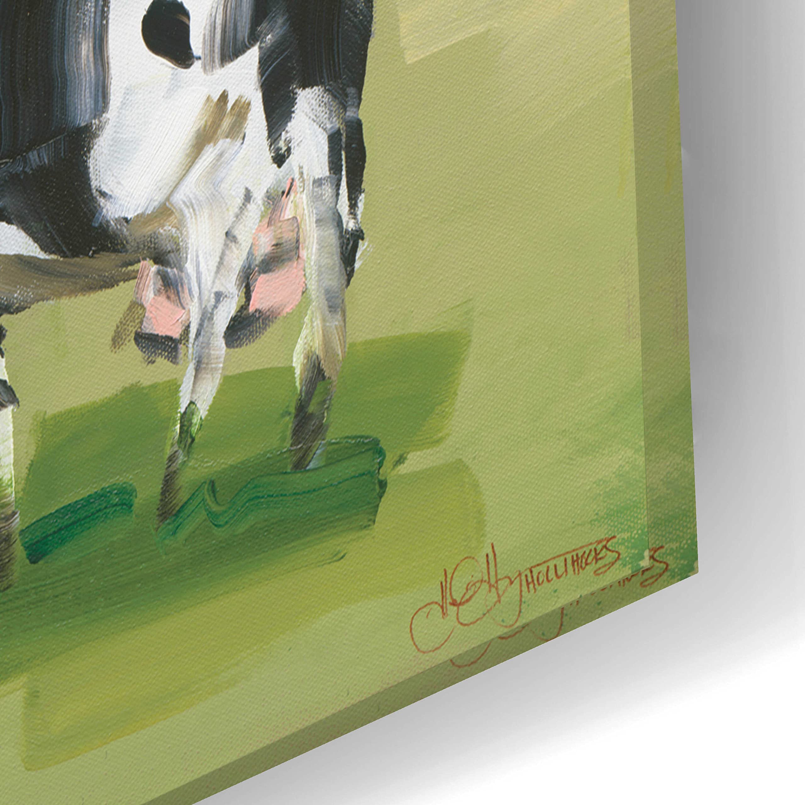 Abstract Field Of Cows Wall Art - 24x16 Inch Modern Acrylic Glass Painting by Hollihocks Art - Perfect for Living Room, Bedroom & Office Decor