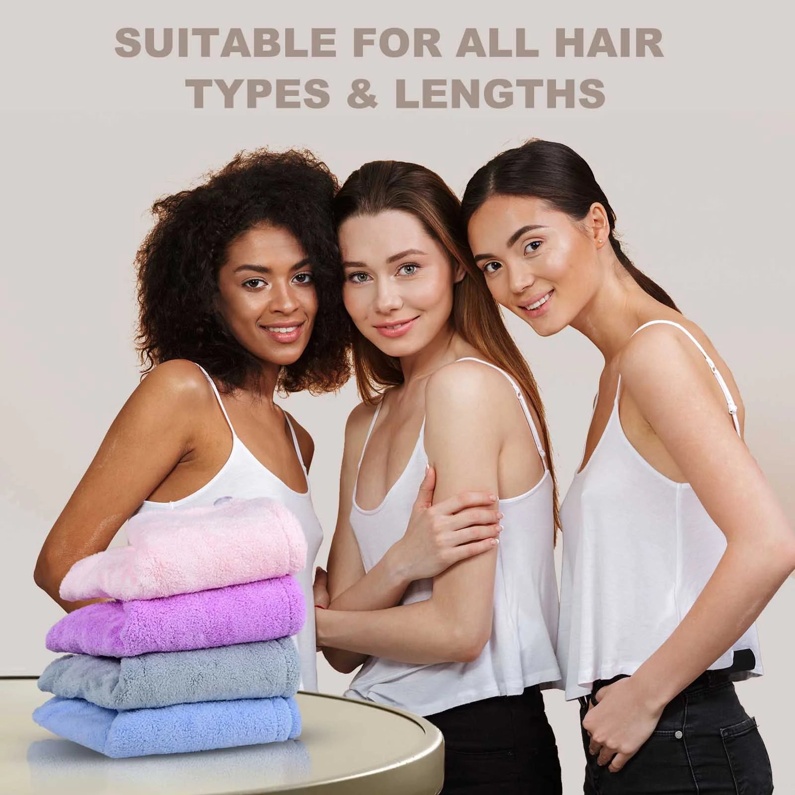 Bathwe 2 Pack Ultra Absorbent Hair Towel Wrap for Women - Soft Twist Hair Turban Drying Cap for Wet Hair (Blue & Gray) | Perfect for Post-Shower, Salon, Spa & Home Hair Care