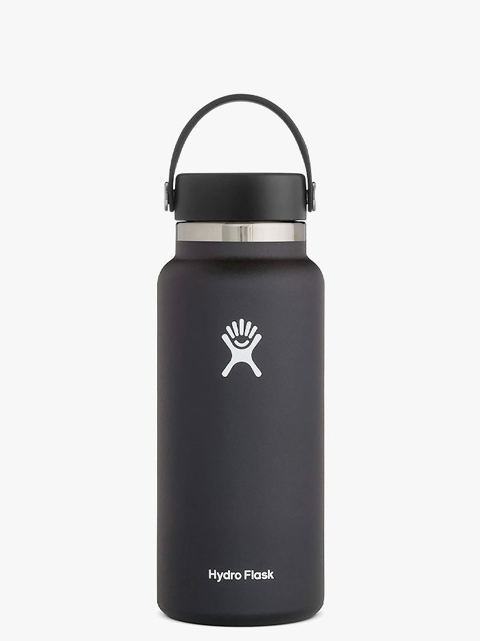 Hydro Flask 32oz Wide Mouth Water Bottle with Flex Cap - Insulated Stainless Steel Vacuum Flask for Hiking, Gym & Outdoor Activities - Black