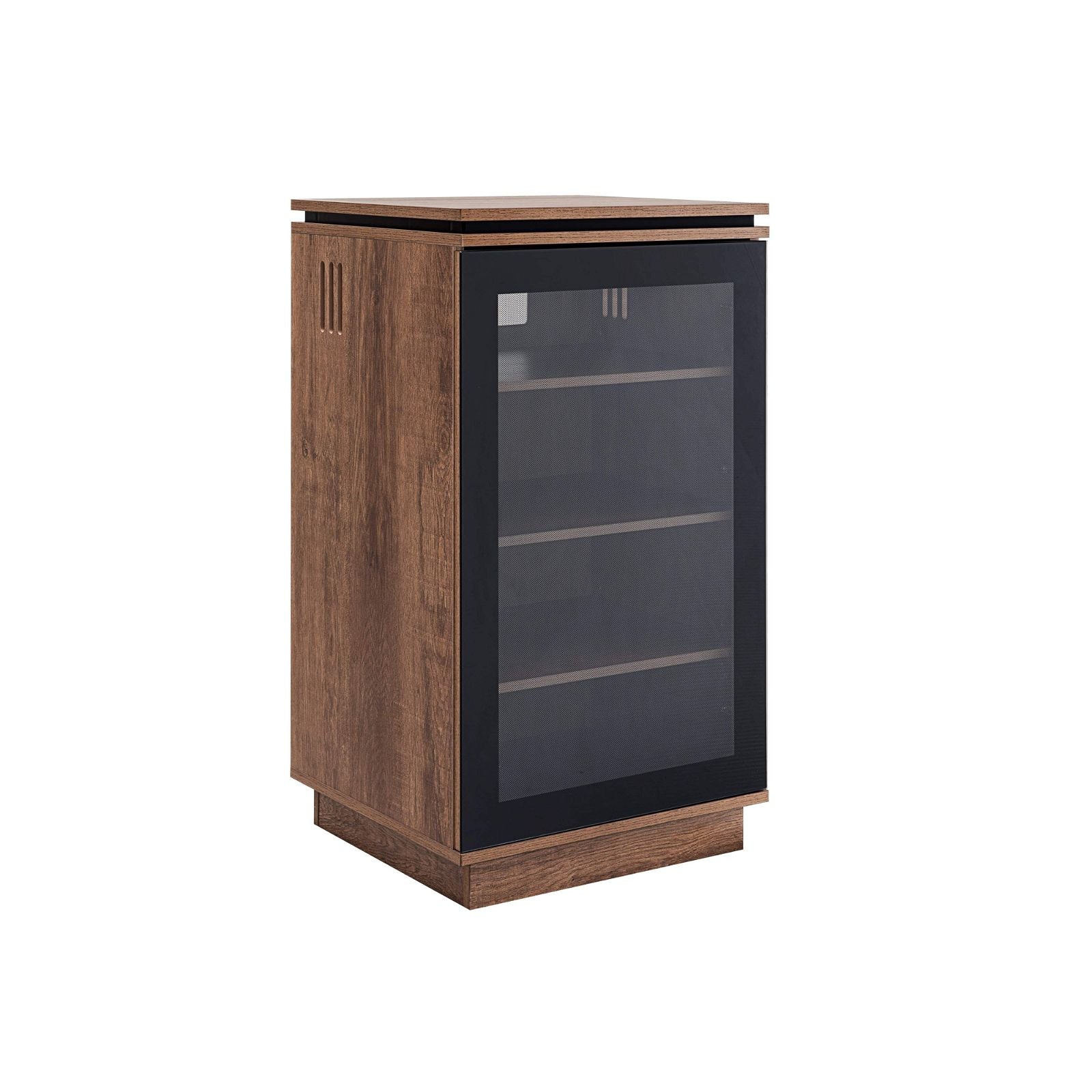 TITAN HiFi Vinyl Dark Oak Entertainment Center - Premium Audio Rack for Record Player & Stereo System - Perfect for Living Room, Home Theater & Music Studio Setup