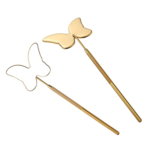 Professional Eyelash Extension Mirror - Large Butterfly Design Stainless Steel (Gold) for Perfect Lash Application | Ideal for Salon, Home Use & Makeup Artists