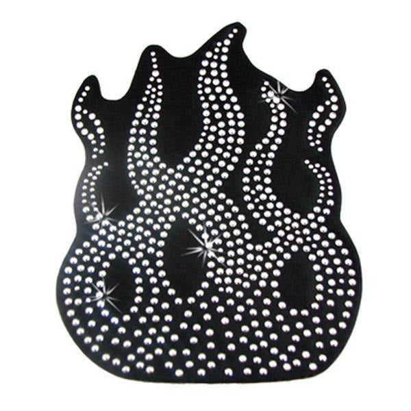 Black Large Flame Helmet Decal - Motorcycle Bike Helmet Stickers for Safety & Style - Perfect for Bikers, Riders & Racing Enthusiasts