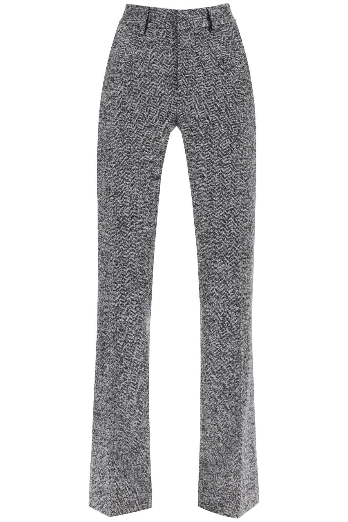 Alessandra Rich Herringbone Motif Pants - Stylish High-Waisted Trousers for Women | Perfect for Office Wear & Evening Outfits