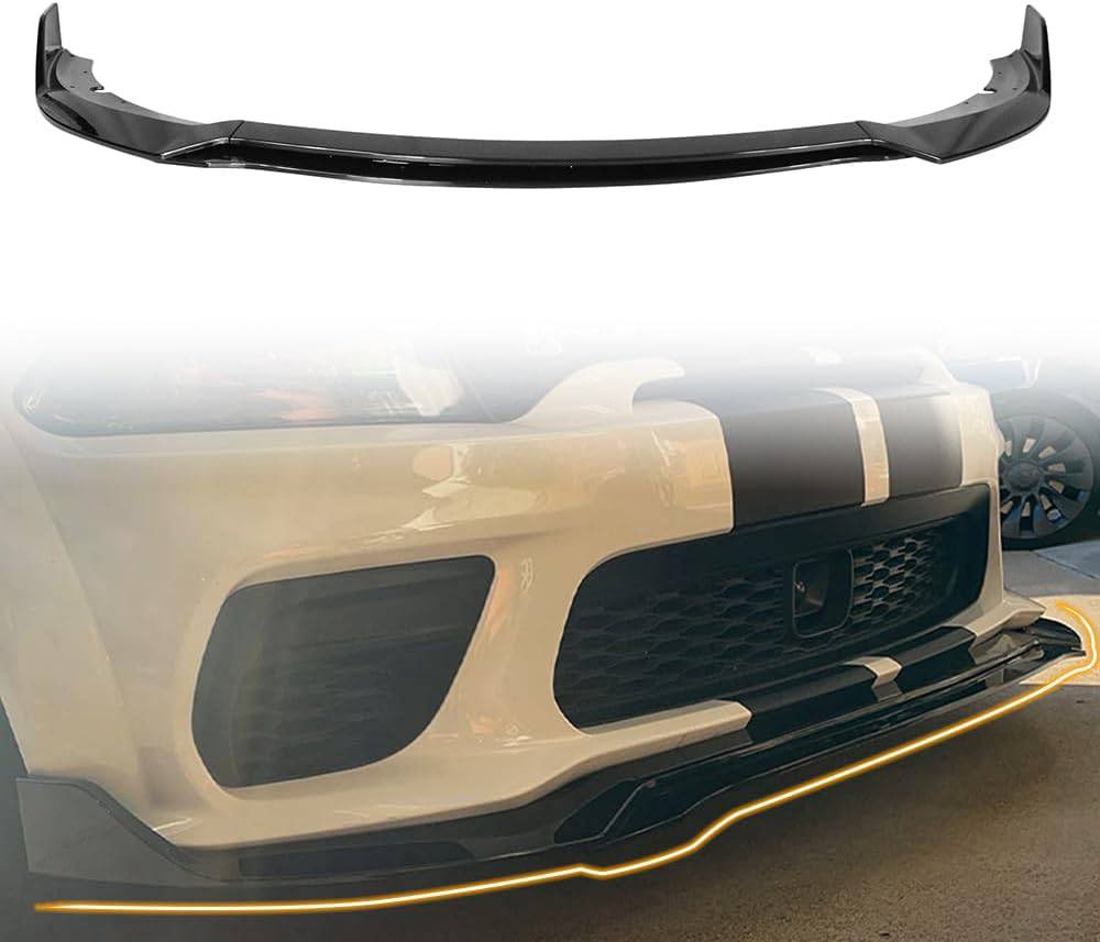 2015-2023 Dodge Charger SRT V3 GT Style Front Bumper Lip - ABS 4PCS/Set Glossy Black Splitter for Enhanced Aerodynamics & Aggressive Look - Perfect for Street Racing & Car Shows
