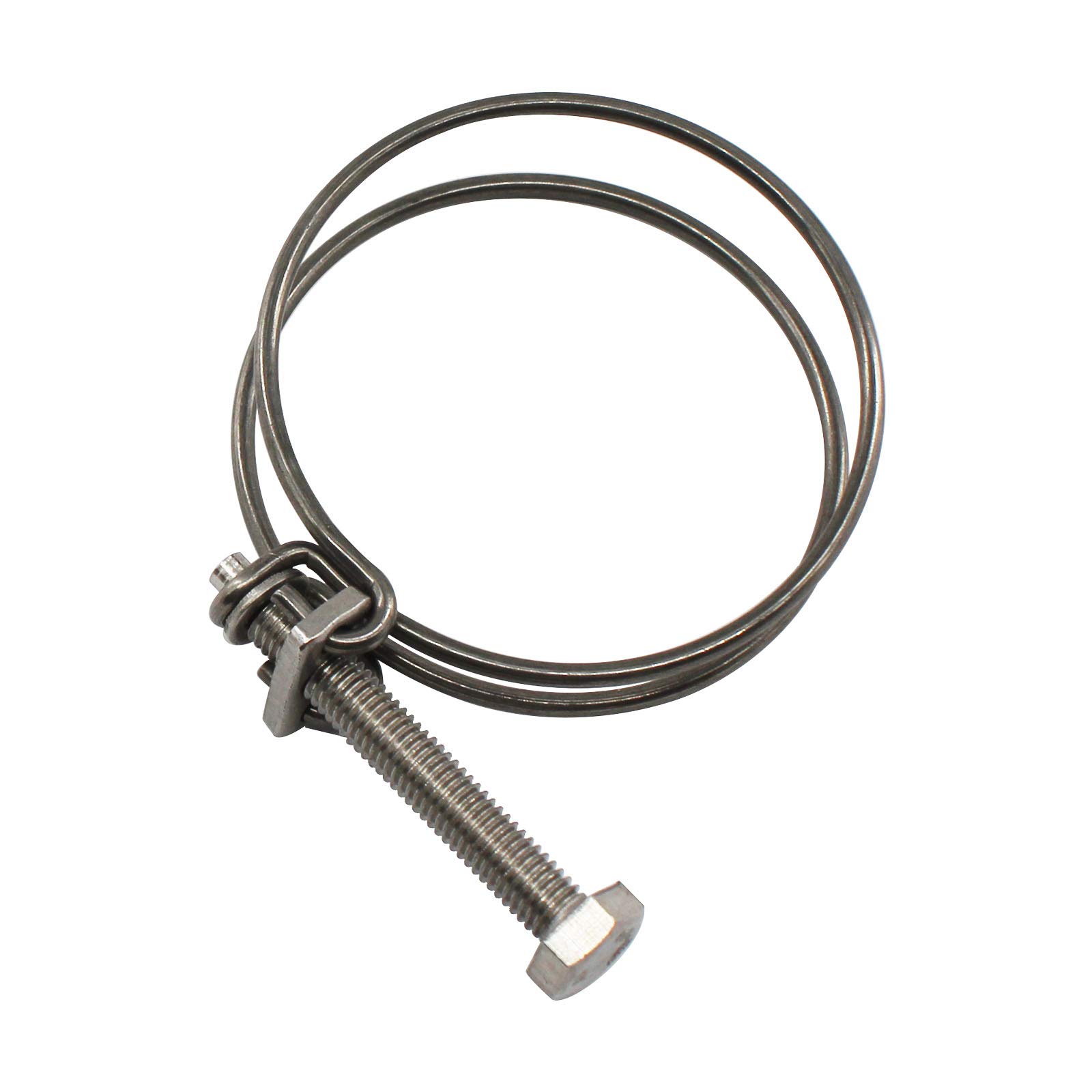 6-Pack 26-30mm Stainless Steel Double Wire Hose Clamps - Heavy Duty Pipe Tube Clips for Automotive, Marine, Plumbing & Industrial Applications