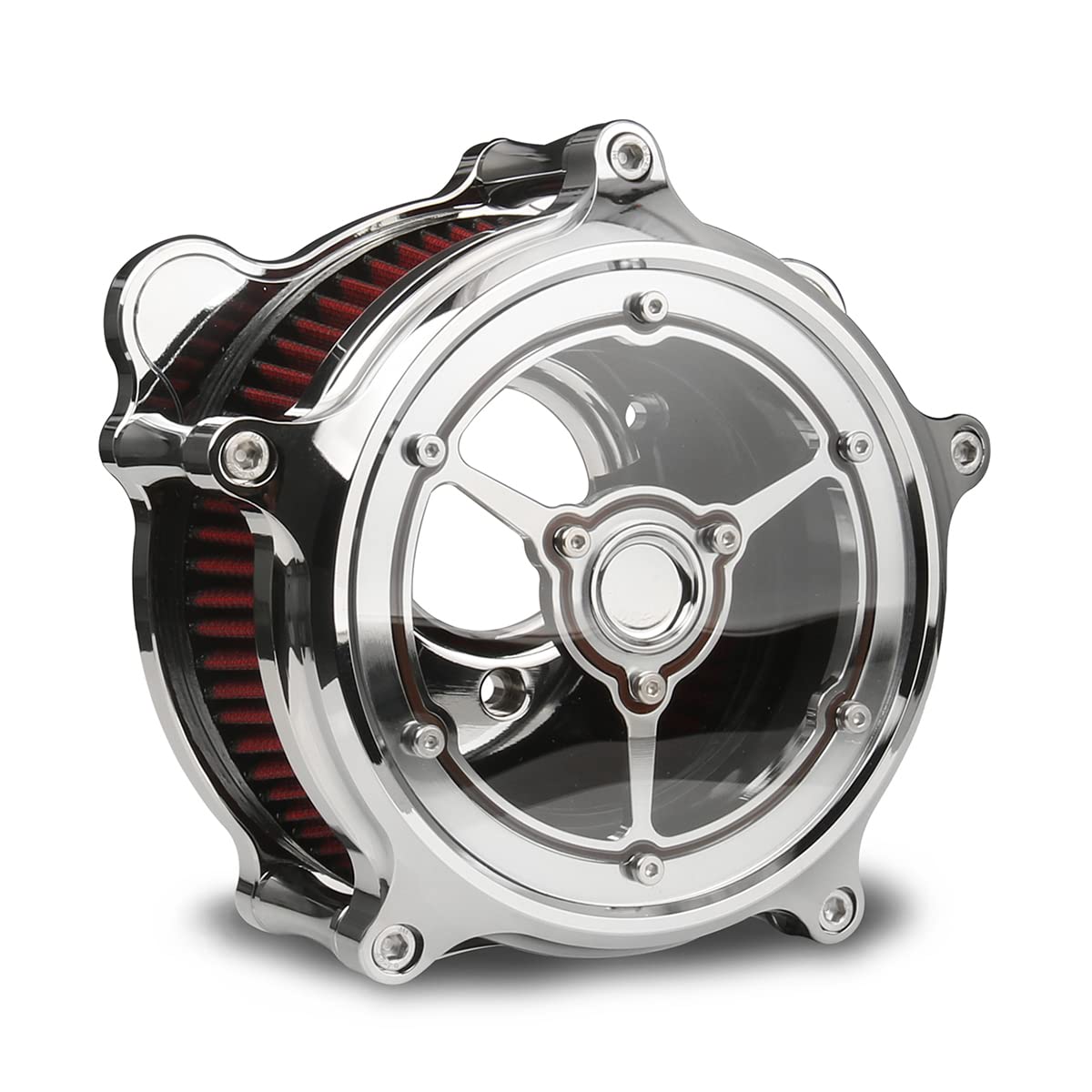 Chrome Plated Transparent Air Intakes for Harley Softail Breakout 2018-2022 & FLHR Road King, Road Glide FLTR Touring Models 2017-2022 - High Performance Air Filters for Improved Engine Airflow - Perfect for Highway Cruising and Custom Bike Upgrades