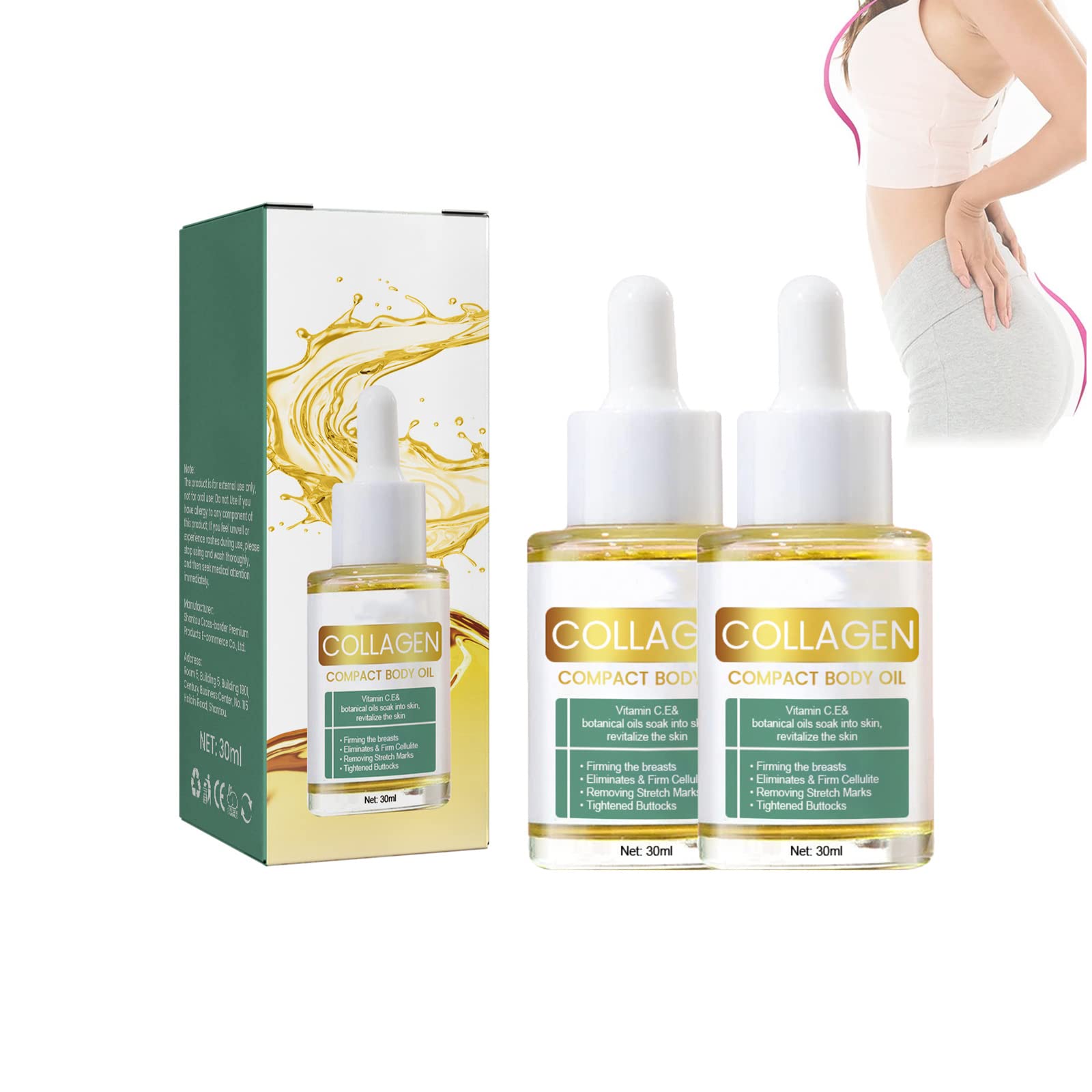 Oveallgo Pro Collagen Lifting Body Oil for Women - Anti-Aging Firming Treatment, Instant Skin Tightening & Hydration (2 Pack) - Perfect for Daily Skincare Routine & Special Occasion Prep