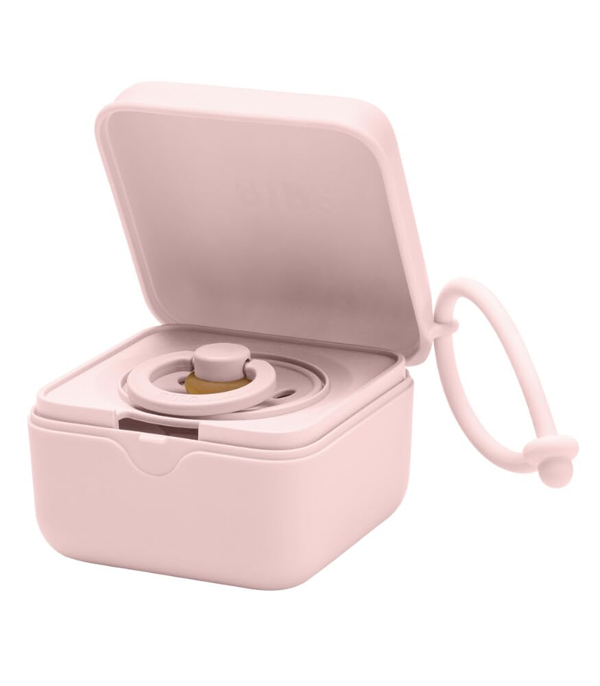 BIBS Pacifier Box with Loop - 100% BPA Free Baby Soother Storage Case | Made in Denmark | Perfect for Travel, Daycare & On-the-Go Parents | Blossom Design