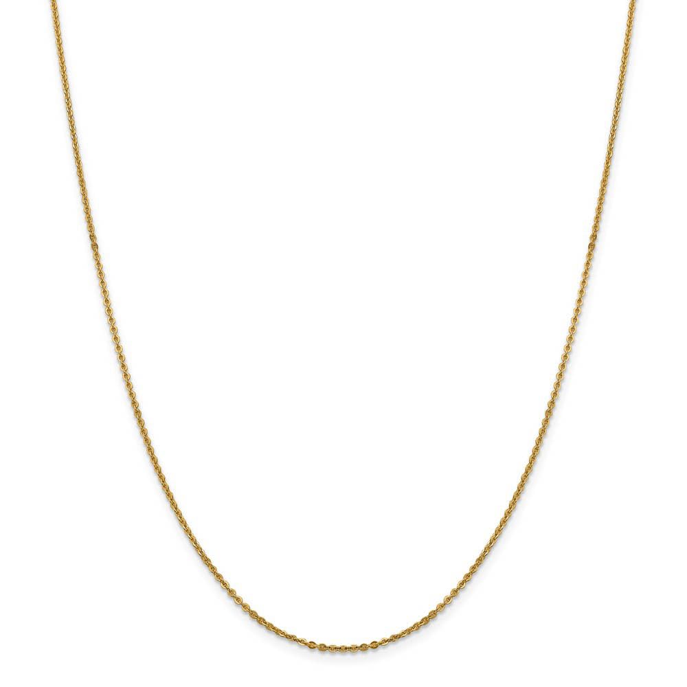 14k Yellow Gold Flat Cable Chain Necklace for Women - Elegant & Durable