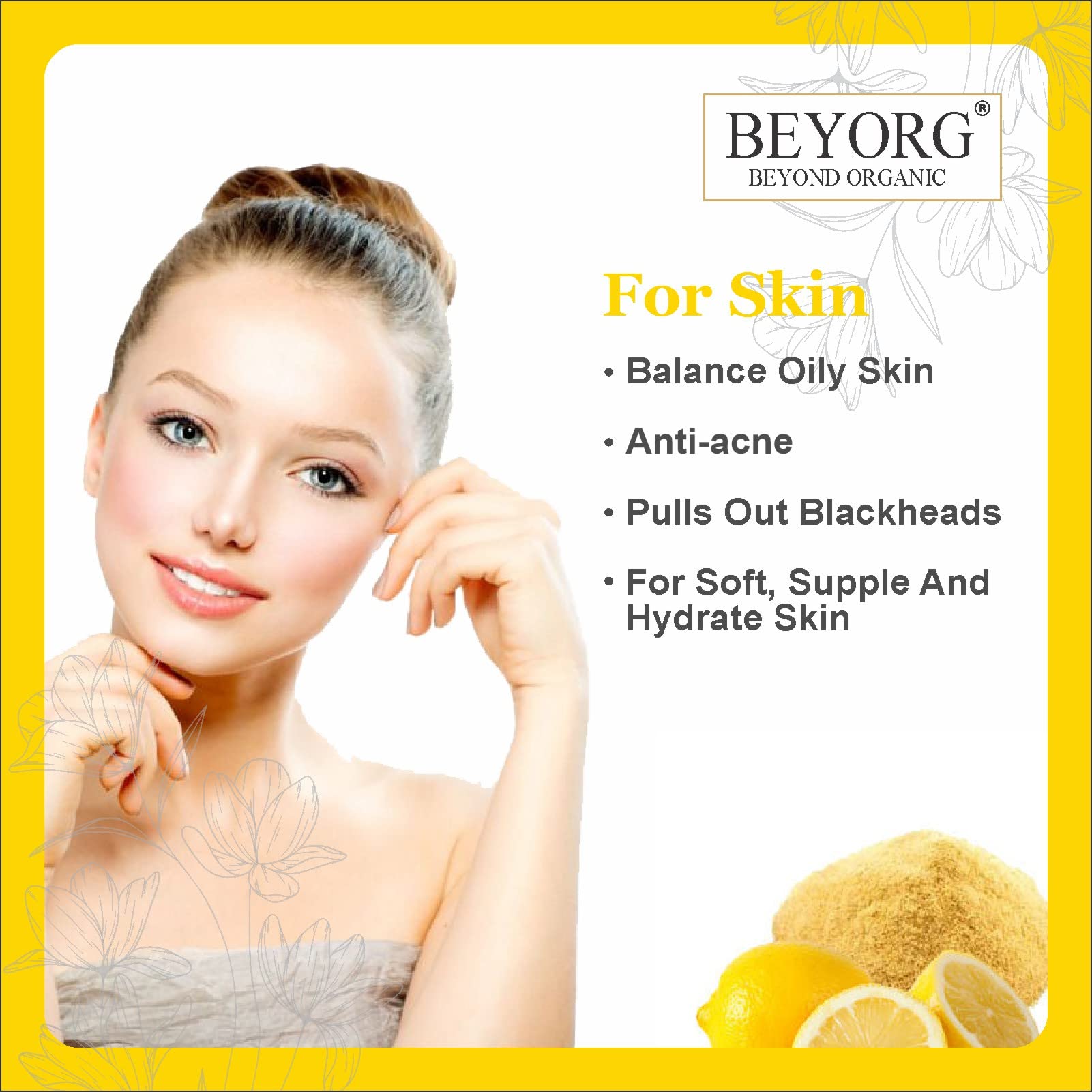 Organic Indigo Powder & Sun-Dried Lemon Peel Powder (200g) - Natural Hair Growth Treatment, Skin Brightening & Face Care | DIY Beauty Recipes for Healthy Hair & Glowing Skin