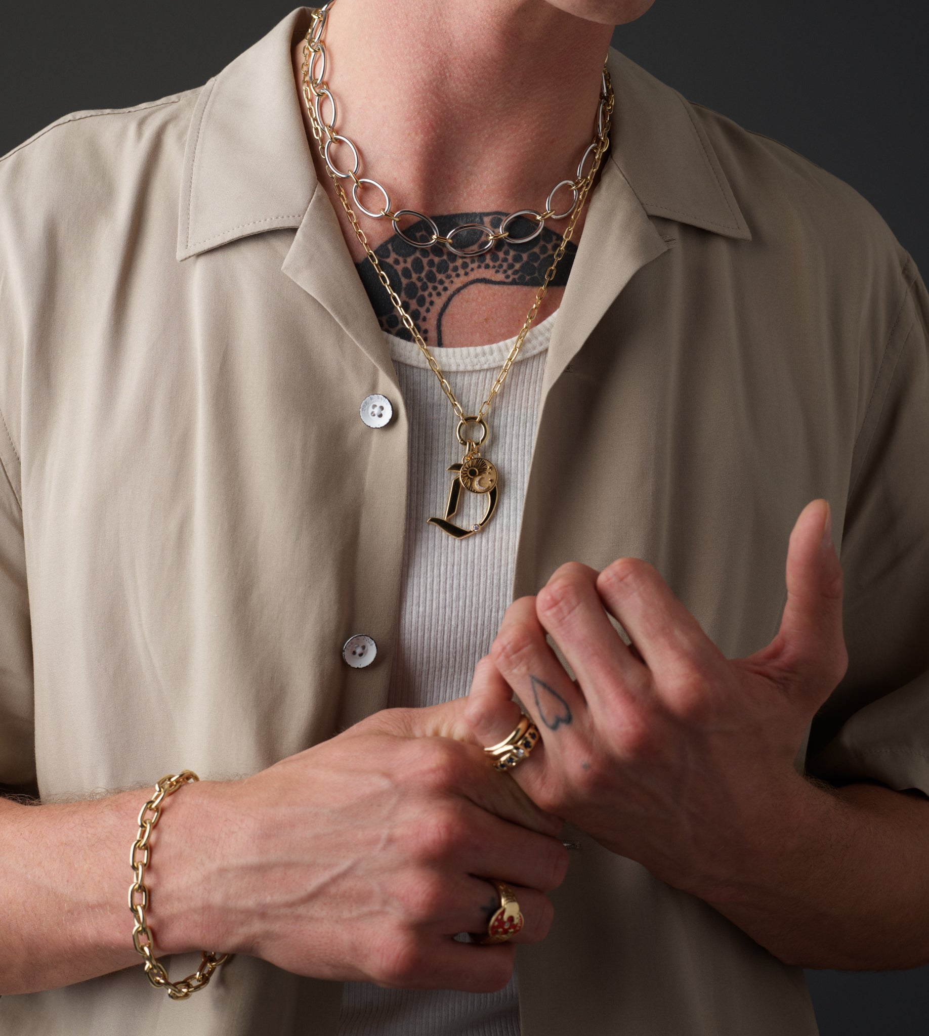 Stylish Oval Link Chain Necklace in Mixed Gold - Perfect for Layering, Everyday Wear & Gift Giving