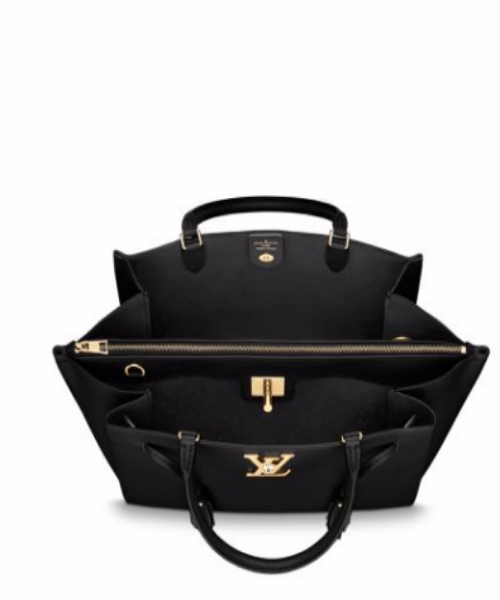 LV Lockme Tote Handbag - Luxury Leather Noir Black Shoulder Bag for Women | Perfect for Work, Travel & Everyday Use