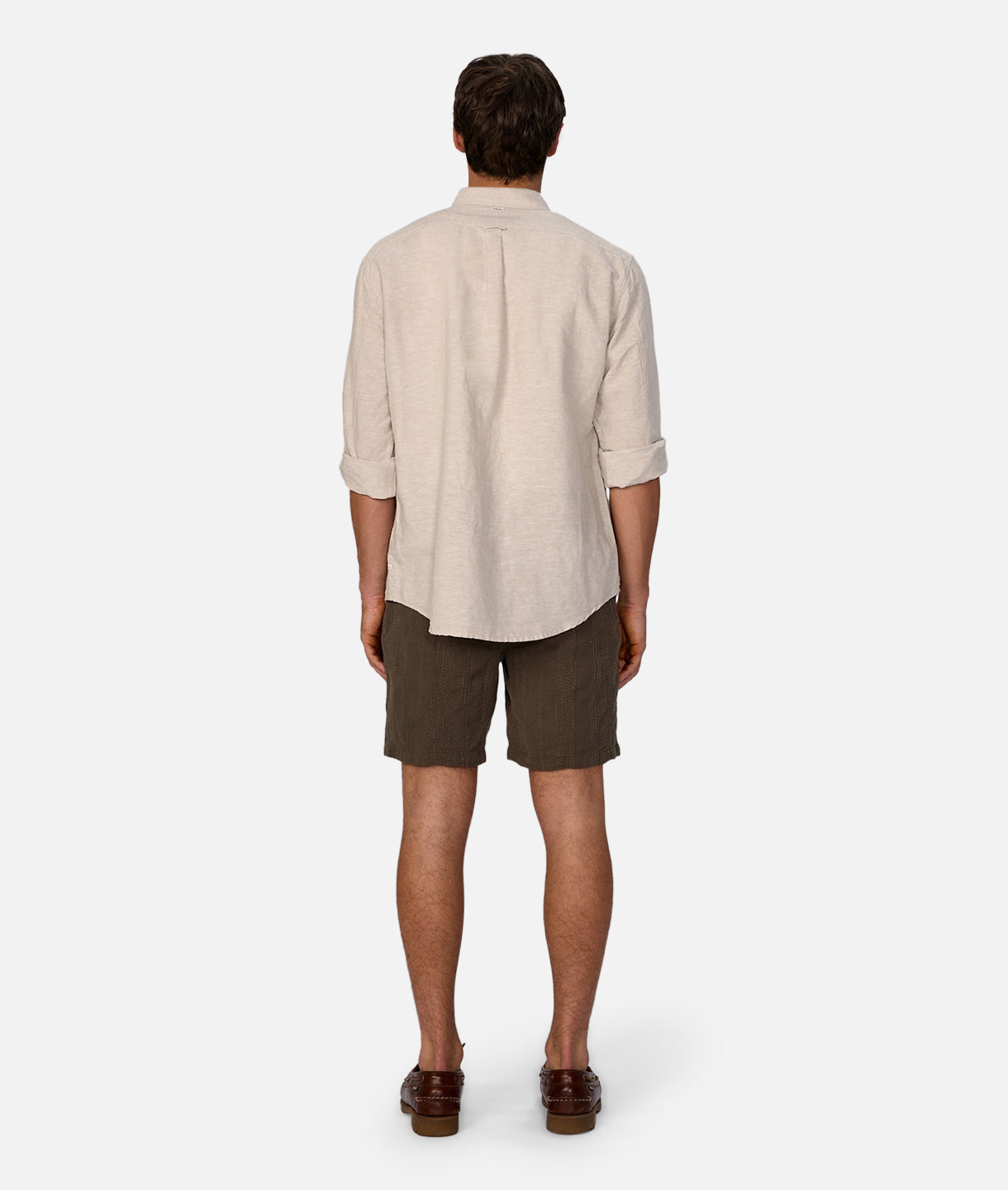 Premium Tennyson Linen Blend Long Sleeve Shirt in Kalamata Olive - Breathable Comfort for Casual Wear & Office Attire