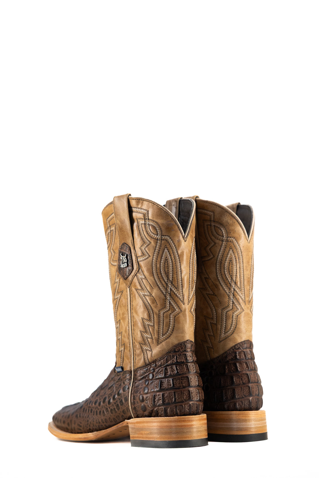 Renegade Hornback Caiman Square Toe Cowboy Boots for Men - Genuine Exotic Leather Western Boots with Comfortable Fit | Perfect for Rodeo, Country Dancing & Western Fashion