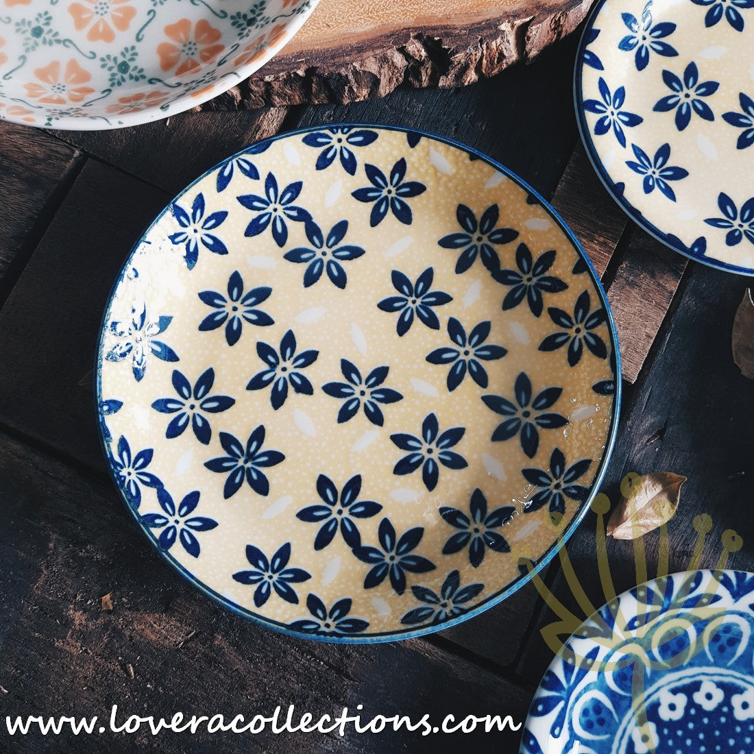 **50% Off + Buy 1 Get 1 Free - Awasaka Japan Floral Print Condiment Dishes & Dessert Plates Set - Perfect for Sushi, Salads, and Party Serving**