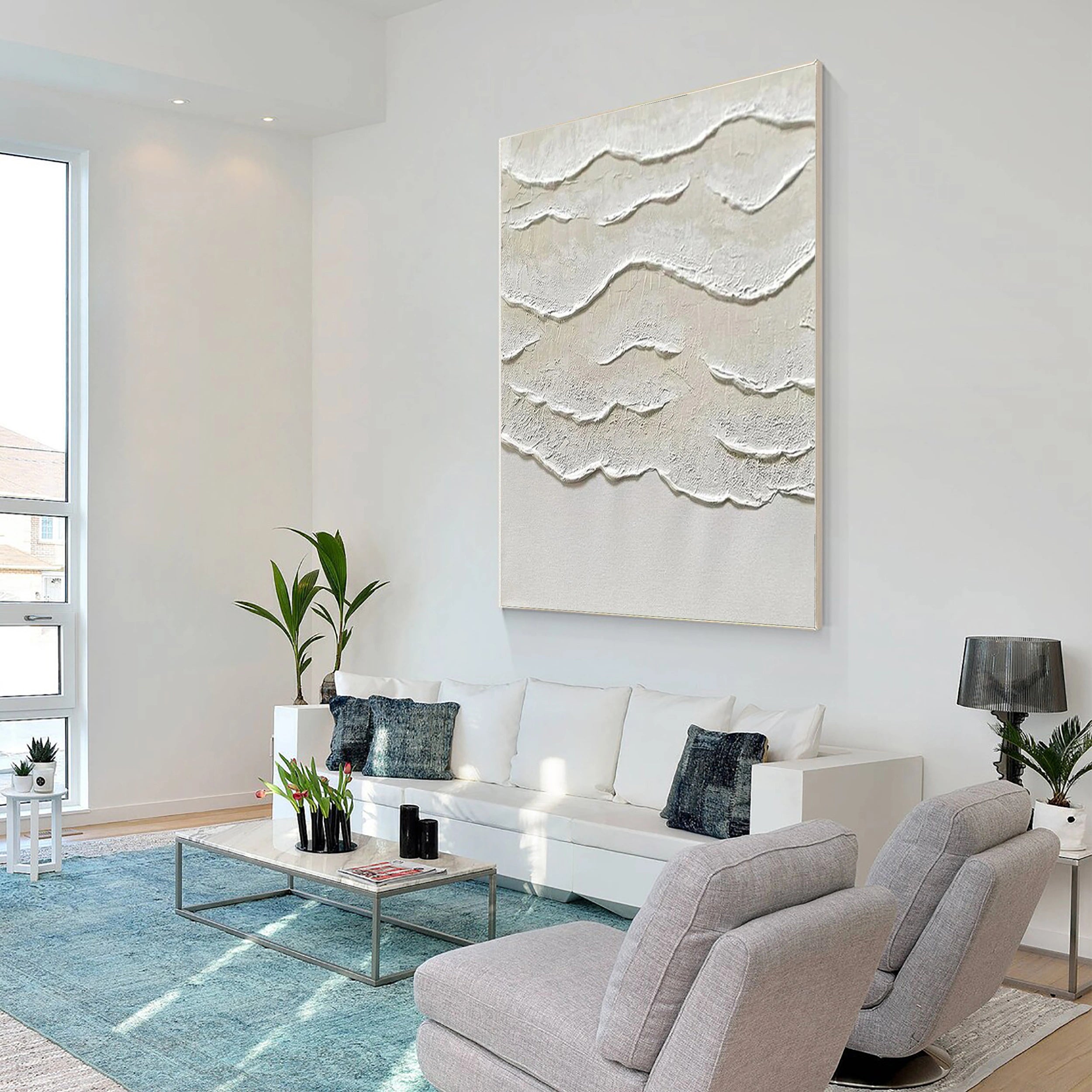 Ocean and Sky Painting #OS 111 - Handmade Canvas Wall Art for Home Decor, Office & Living Room - Coastal Landscape Seascape Artwork