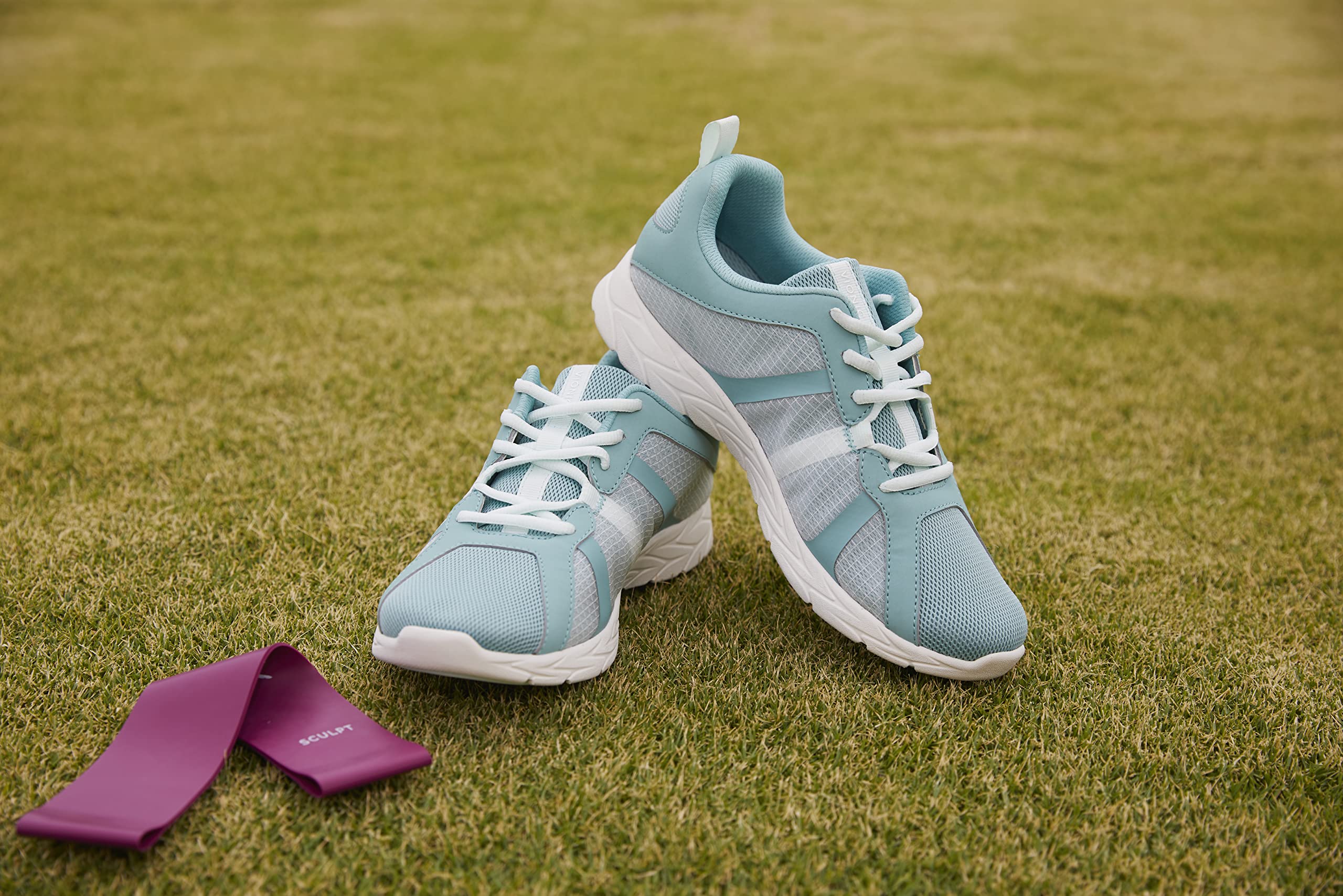 Vionic Brisk Radiant Women's Athletic Comfort Shoes - Wasabi/Blue Glass - Wide Width 9 - Perfect for Running, Walking & Gym Workouts