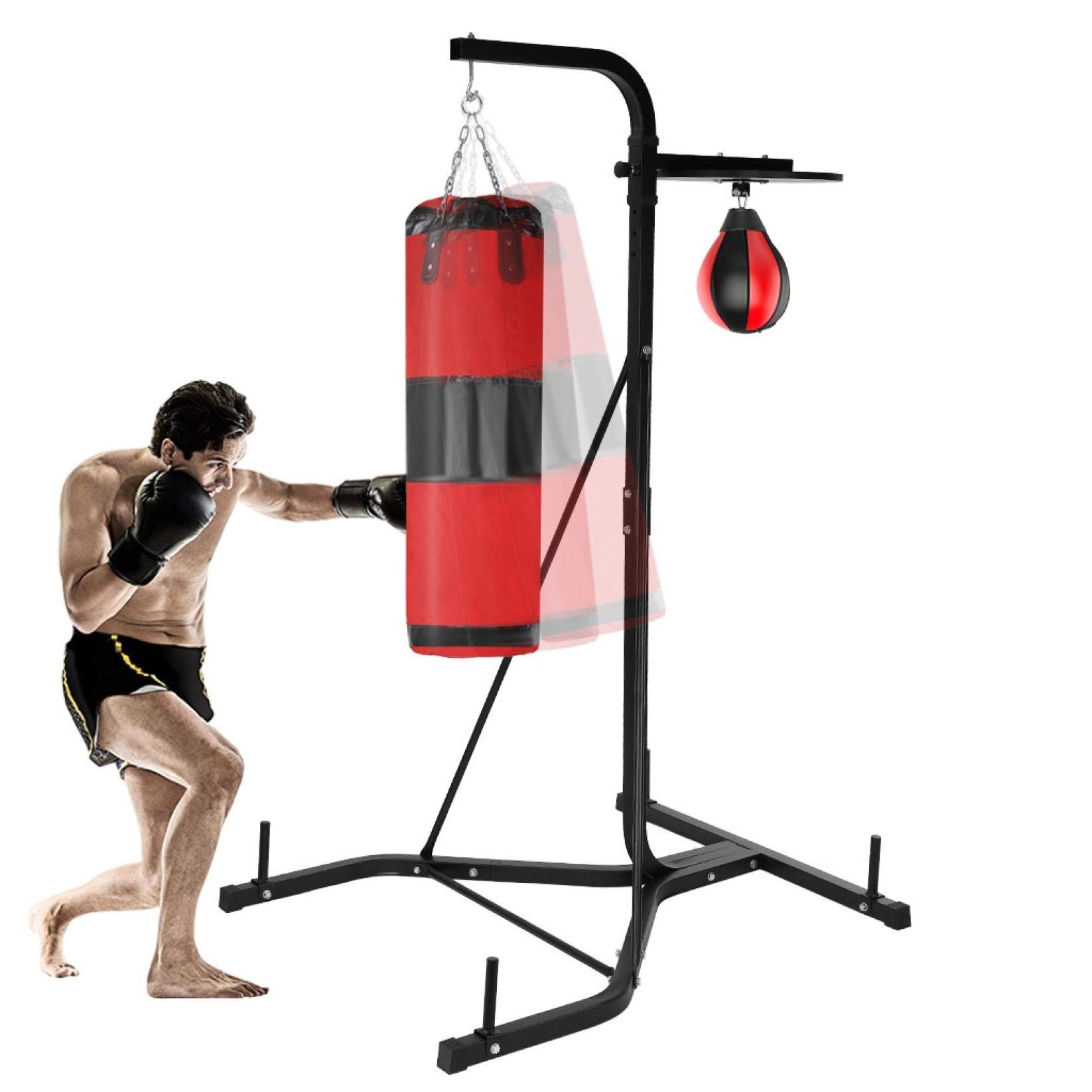 DOYCE Heavy-Duty Adjustable Folding Punching Bag Stand - Portable Boxing Sandbag Rack for Home Gym Training, Height Adjustable for Adults & Youth - Perfect for MMA, Kickboxing, and Home Fitness Workouts
