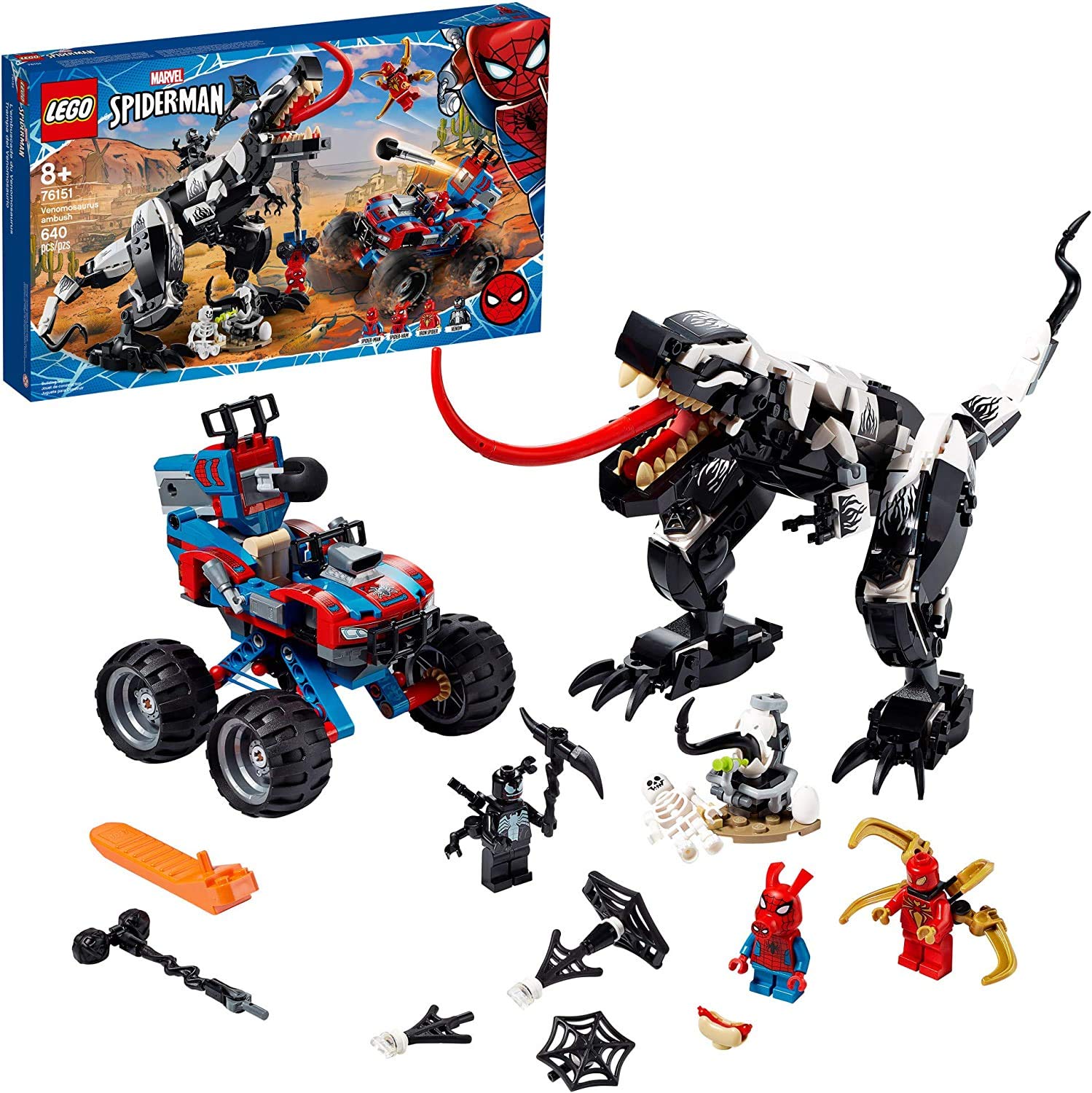 LEGO Marvel Spider-Man Venomosaurus Ambush 76151 Building Kit - 640-Piece Superhero Construction Set with Spider-Man & Venom Minifigures | Perfect Birthday Gift for Kids, Creative Play & Marvel Action Scenes