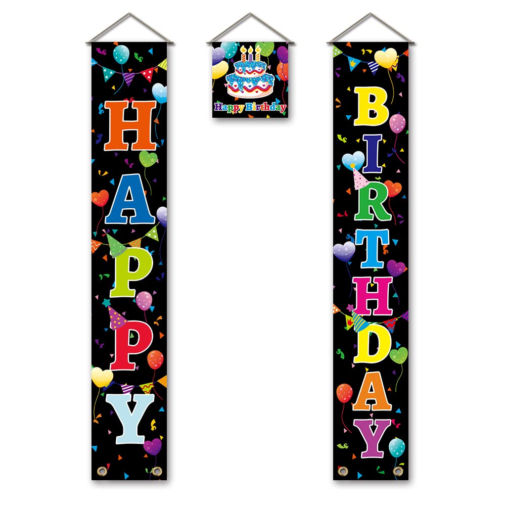 Happy Birthday Banner for Women - Colorful Porch & Yard Sign with Celebration Flag - Perfect for Kids Birthday Party Decorations & Outdoor Festive Events
