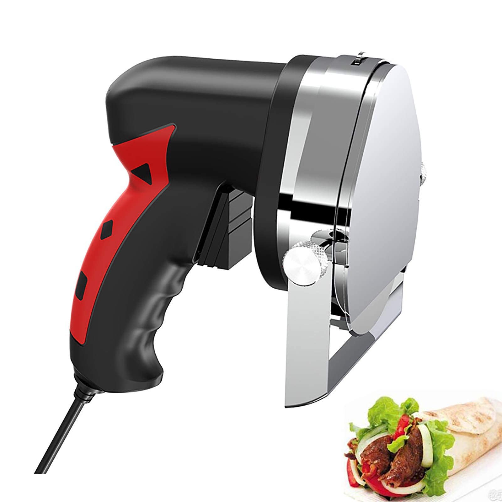 80W Electric Knife - Professional Electric Kebab Meat Slicer for Turkish Kebab, Lamb, Turkey & More | Perfect for Home Kitchens, Restaurants & Outdoor BBQs (Red)
