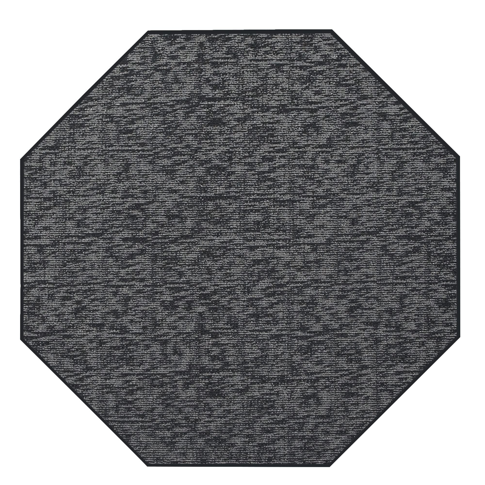 Custom Size Dark Grey 4' Octagon Indoor/Outdoor Area Rugs - Soft Ambient Rugs for Living Room, Patio & Bedroom Decor