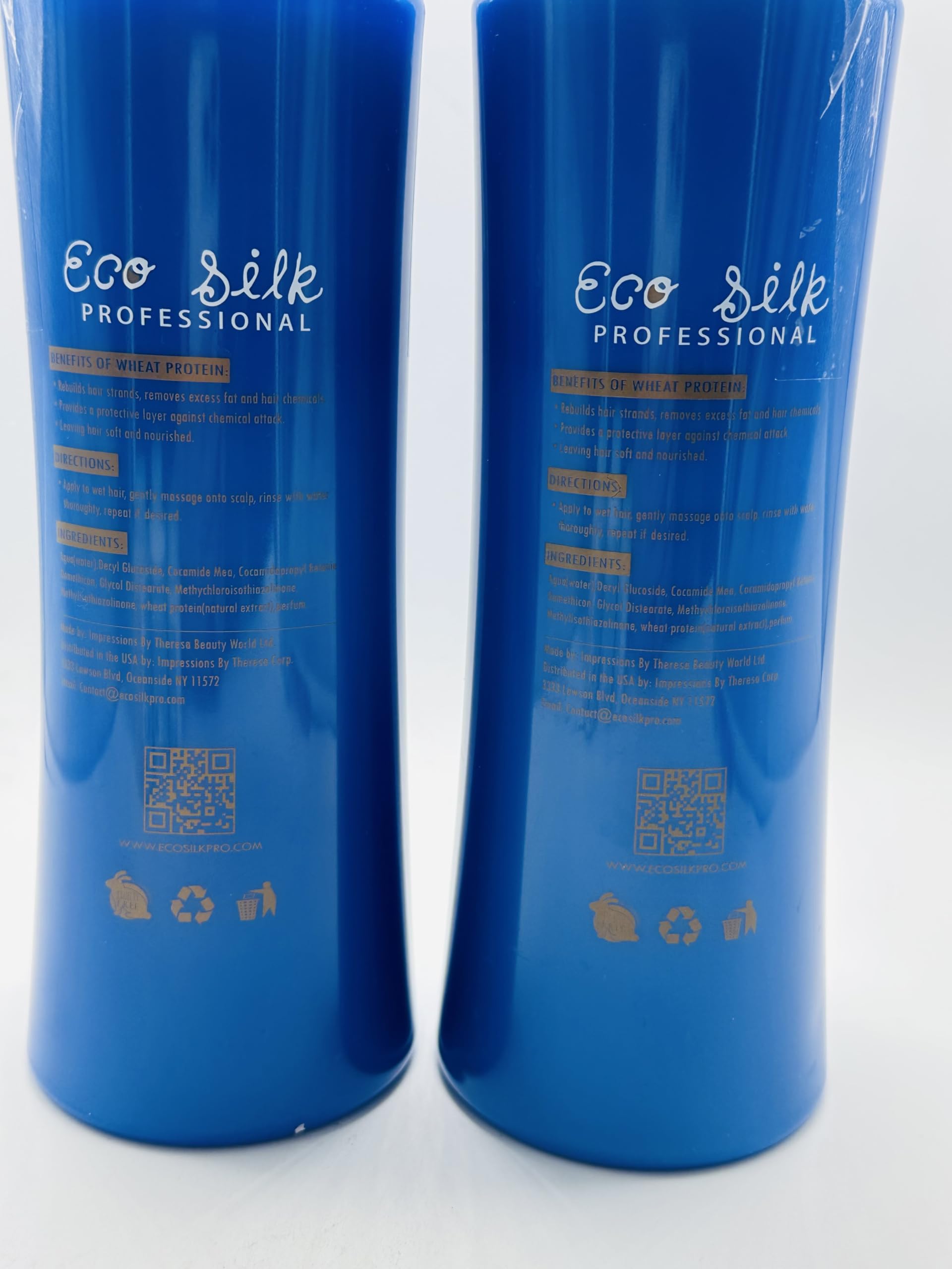 Wheat Protein Shampoo and Conditioner Set - Sulfate Free, 1000ml (33.8 fl oz) - Hydrating Hair Care with Natural Wheat Extracts - Includes Free Lip Gloss - Perfect for Dry, Damaged Hair at Home or Salon