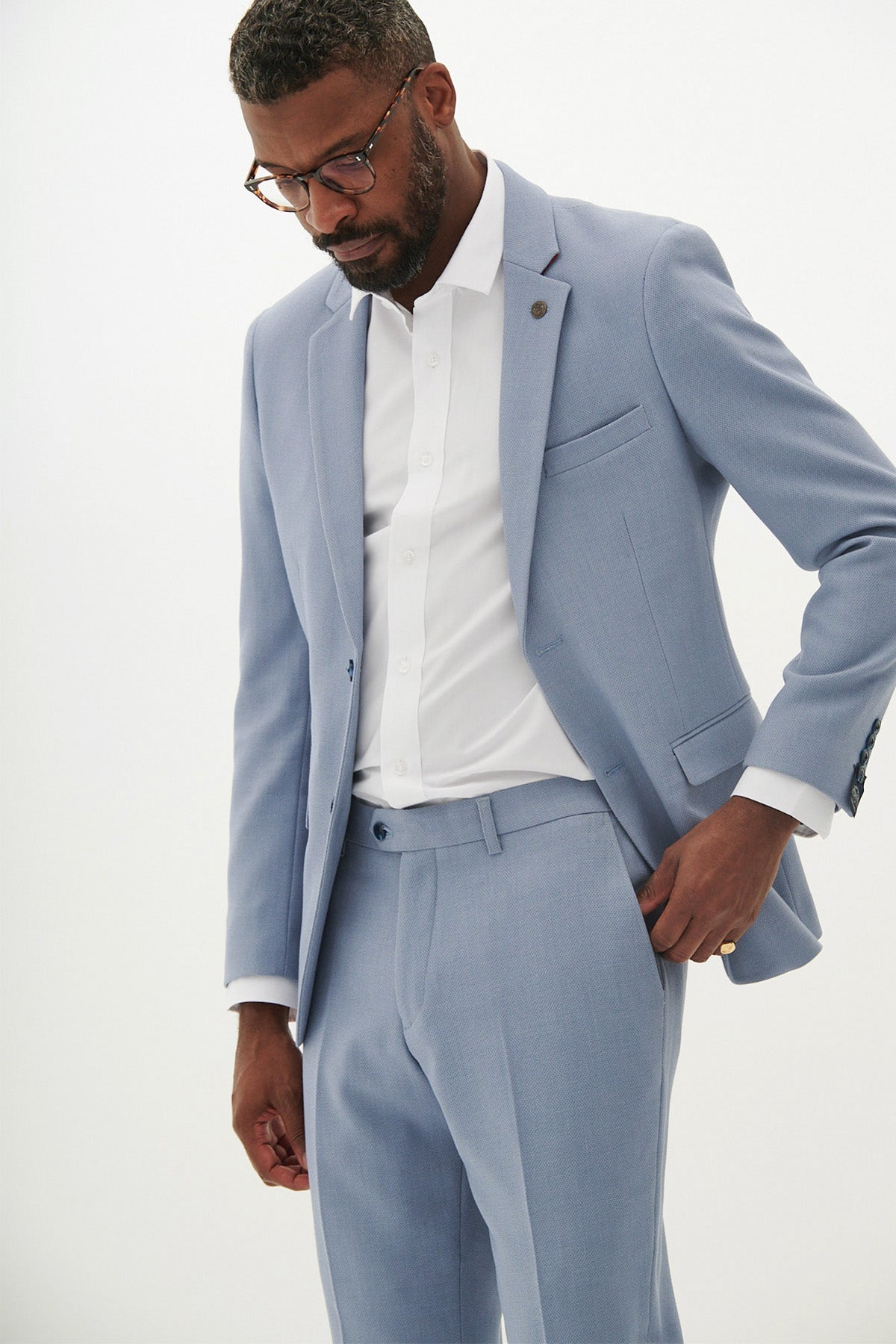 HM5 Sky Blue Tailored Blazer for Women - Slim Fit Business Jacket - Office Wear & Formal Occasions