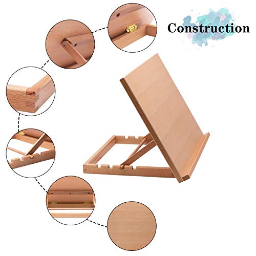 Adjustable Wooden Art Easel Desk with Strong Support - Lightweight & Portable for Artists, Students & Hobbyists - Perfect for Painting, Drawing & Crafting at Home or Studio