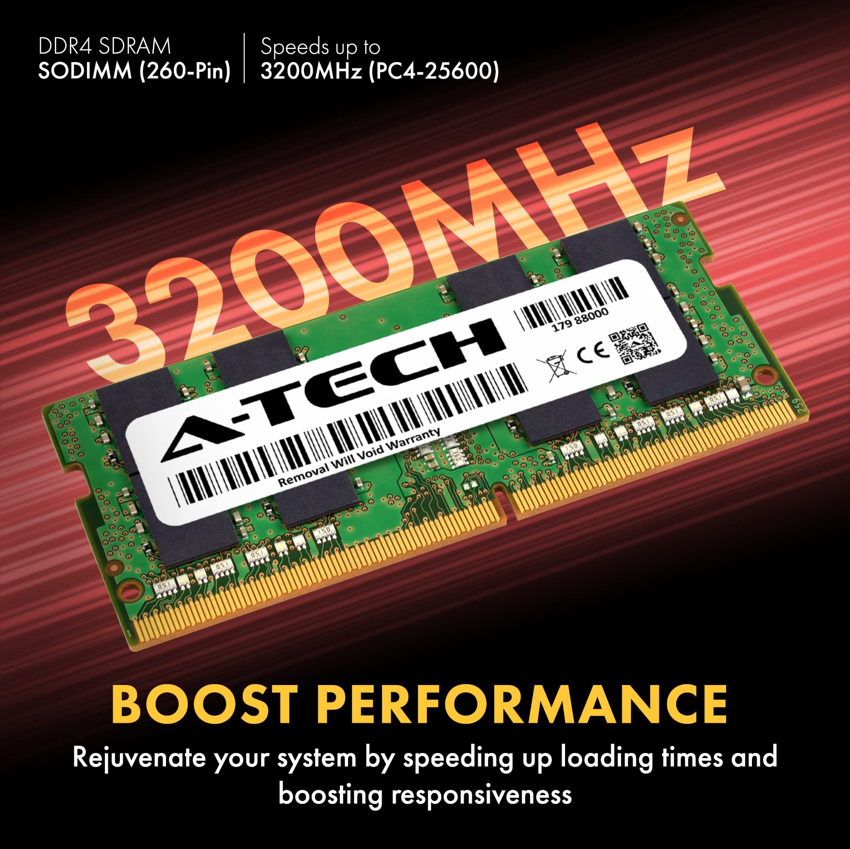 A-Tech 32GB (2x16GB) DDR4 3200MHz SODIMM RAM Kit for Acer Predator Helios 300 PH317-55-77S4 Gaming Laptop - PC4-25600, 1.2V, 260-Pin, Non-ECC Memory Upgrade | Boost Gaming & Multitasking Performance