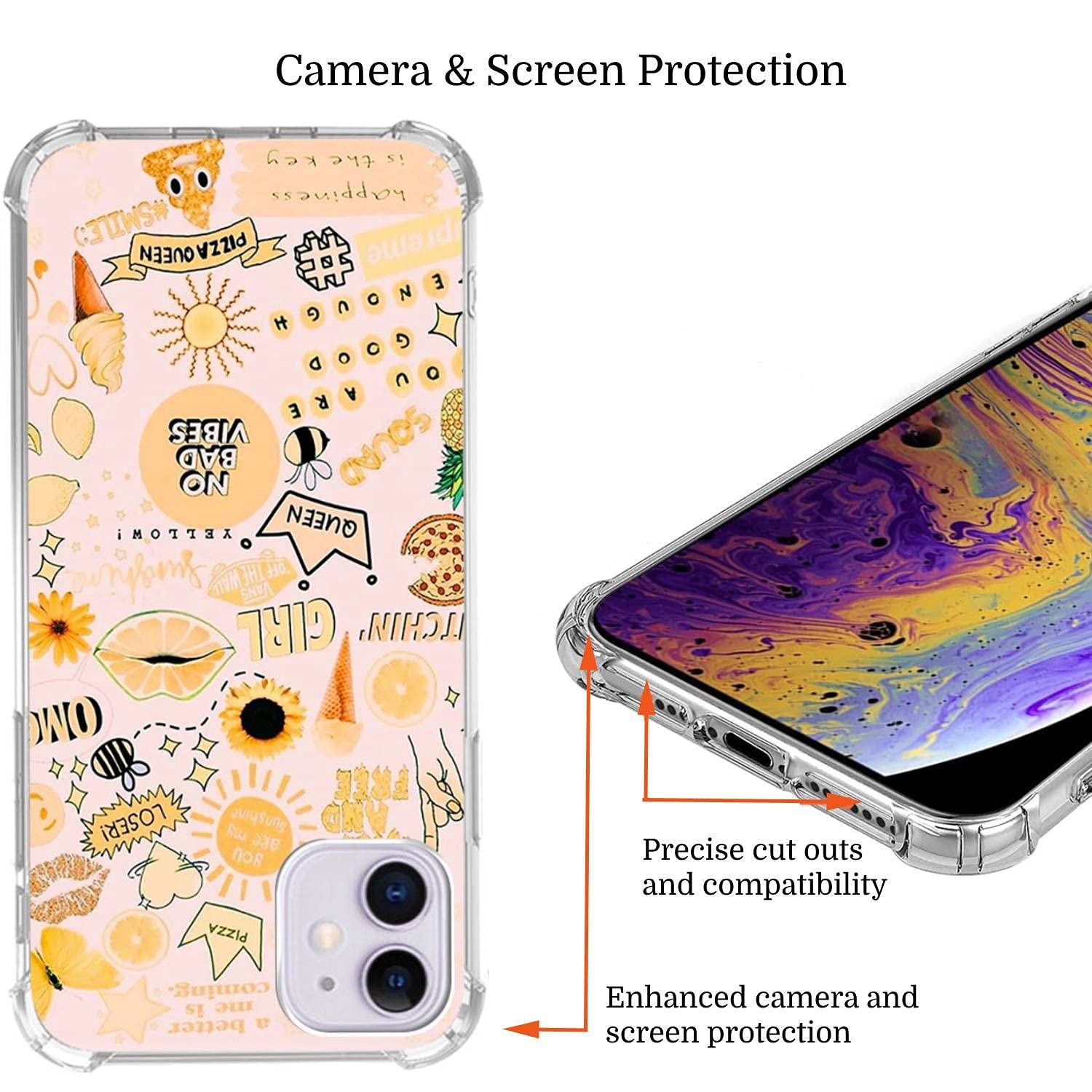 Trendy Motivational Aesthetic Collage iPhone 11 Pro Case for Women - Shockproof Soft TPU Protective Phone Cover with Inspirational Design - Perfect Gift for Girls, Friends & Coworkers (Ideal for Daily Use, Work, School & Travel)