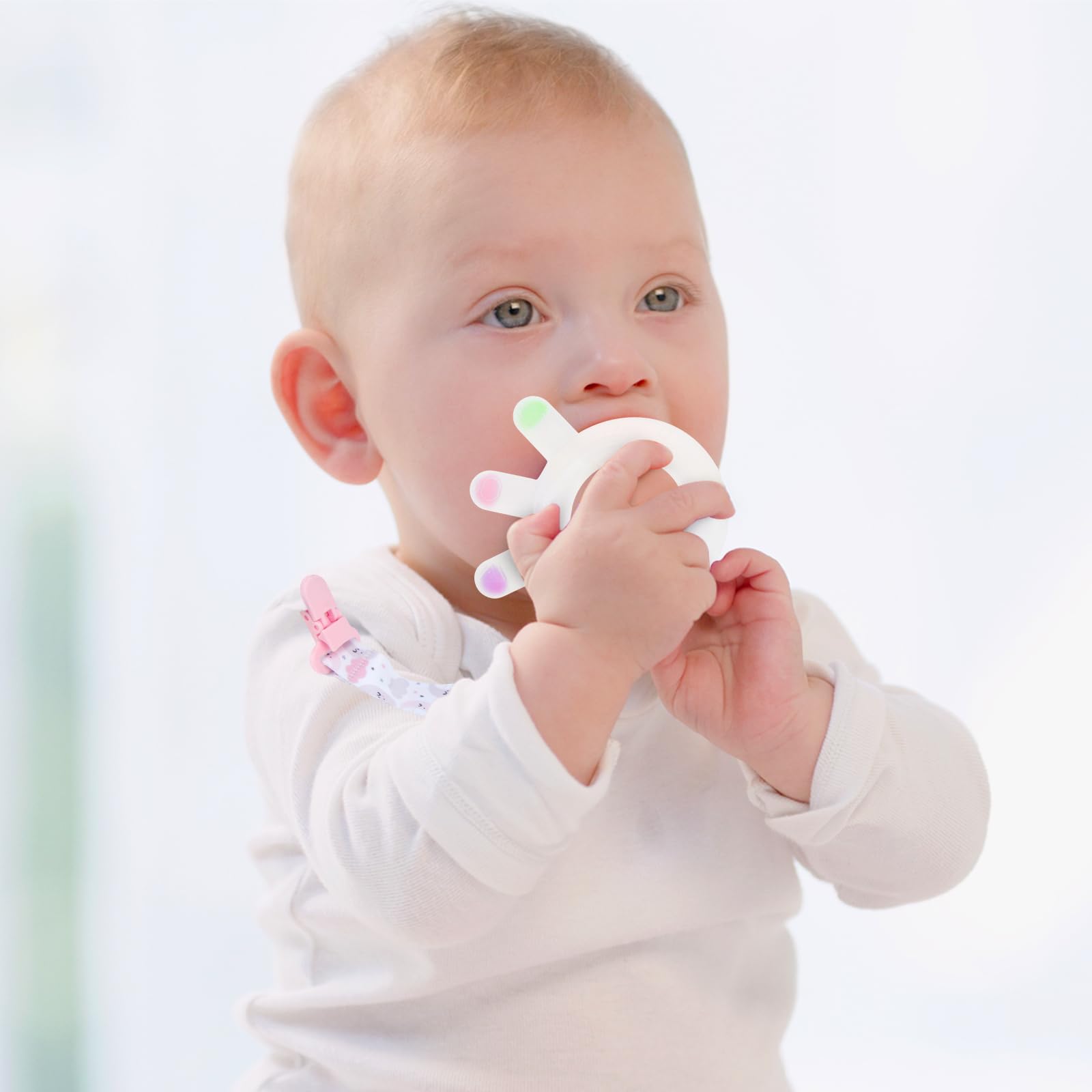 Baby Teething Toys - Food Grade Silicone Teether Rings for Soothing Sore Gums | Safe Chew Toys for Infants & Toddlers | Perfect for Home, Travel & Daycare Use