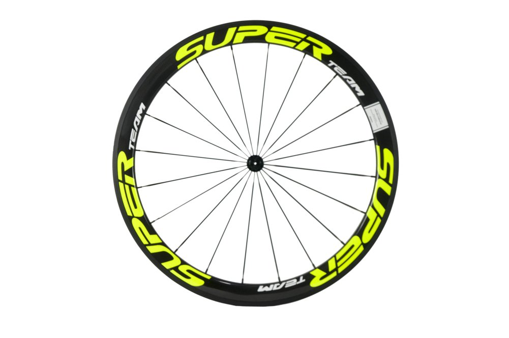 Superteam Carbon Fiber Road Bike Wheelset 700C Clincher - 50mm Deep 23mm Wide Matte Finish | Lightweight Aero Racing Wheels for Road Cycling & Triathlon Training